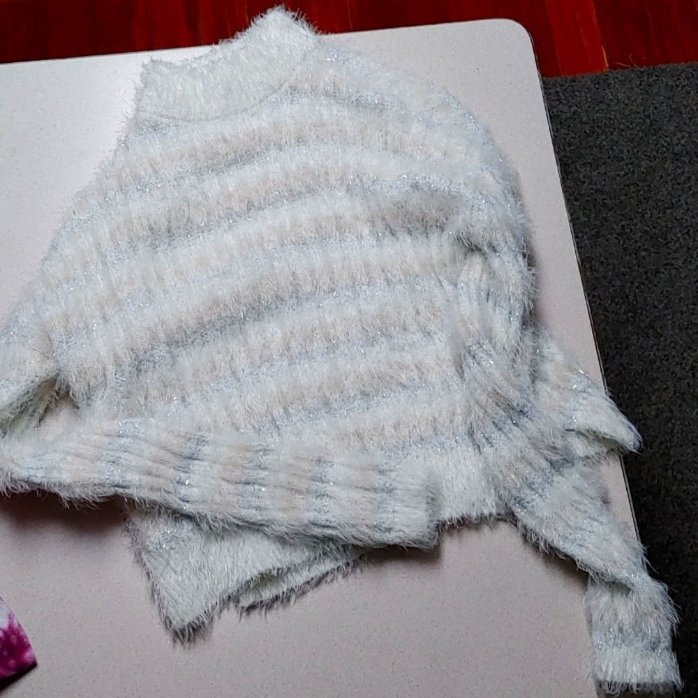 Women's fluffy turtle neck sweater